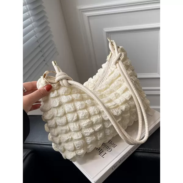 SweatyRocks Women's Popcorn Textured Bag Knot Strap Clutch Purse Square Bags Solid Shoulder Handbag