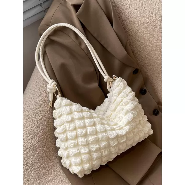 SweatyRocks Women's Popcorn Textured Bag Knot Strap Clutch Purse Square Bags Solid Shoulder Handbag