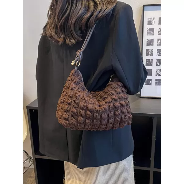 SweatyRocks Women's Popcorn Textured Bag Knot Strap Clutch Purse Square Bags Solid Shoulder Handbag