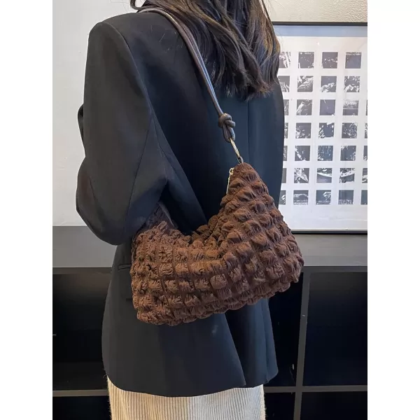SweatyRocks Women's Popcorn Textured Bag Knot Strap Clutch Purse Square Bags Solid Shoulder Handbag