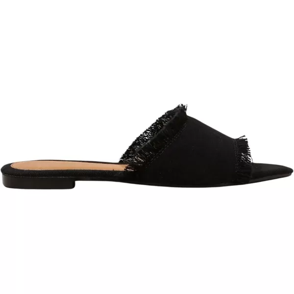 SweatyRocks Women's Raw Trim Open Toe Flat Sandals Dressy Outdoor Slide Sandals