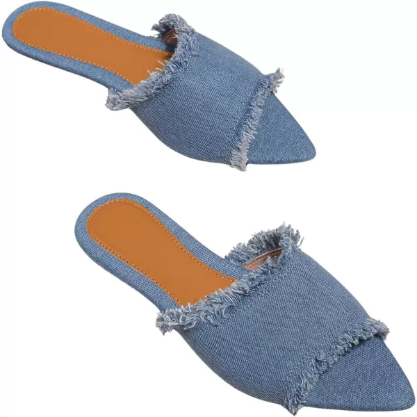 SweatyRocks Women's Raw Trim Open Toe Flat Sandals Dressy Outdoor Slide Sandals