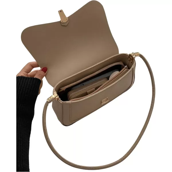 SweatyRocks Women's Retro Leather Flap Buckle Square Shoulder Bag Top Handle Small Clutch Purses