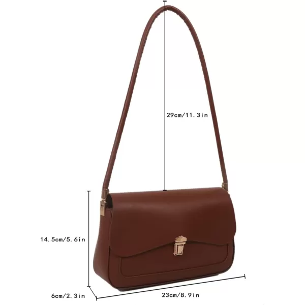 SweatyRocks Women's Retro Leather Flap Buckle Square Shoulder Bag Top Handle Small Clutch Purses