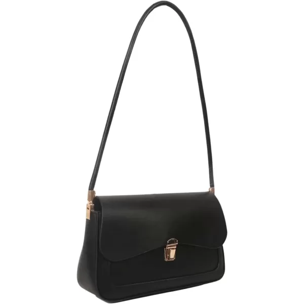 SweatyRocks Women's Retro Leather Flap Buckle Square Shoulder Bag Top Handle Small Clutch Purses