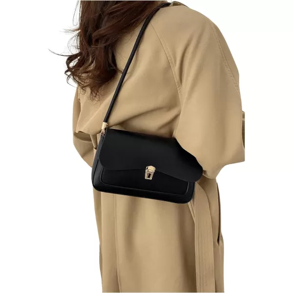 SweatyRocks Women's Retro Leather Flap Buckle Square Shoulder Bag Top Handle Small Clutch Purses