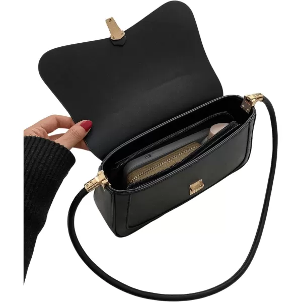 SweatyRocks Women's Retro Leather Flap Buckle Square Shoulder Bag Top Handle Small Clutch Purses