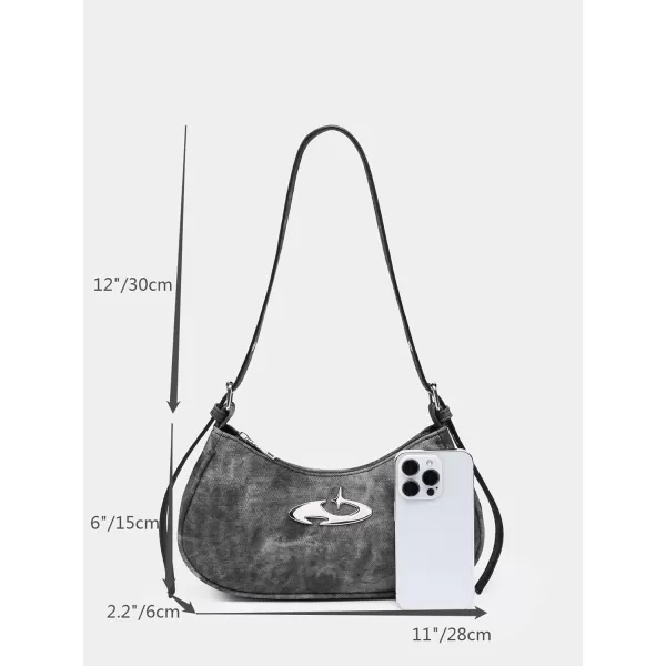 SweatyRocks Women's Retro Vintage Y2k Shoulder Bag Hobo Star Handbags Underarm Bag