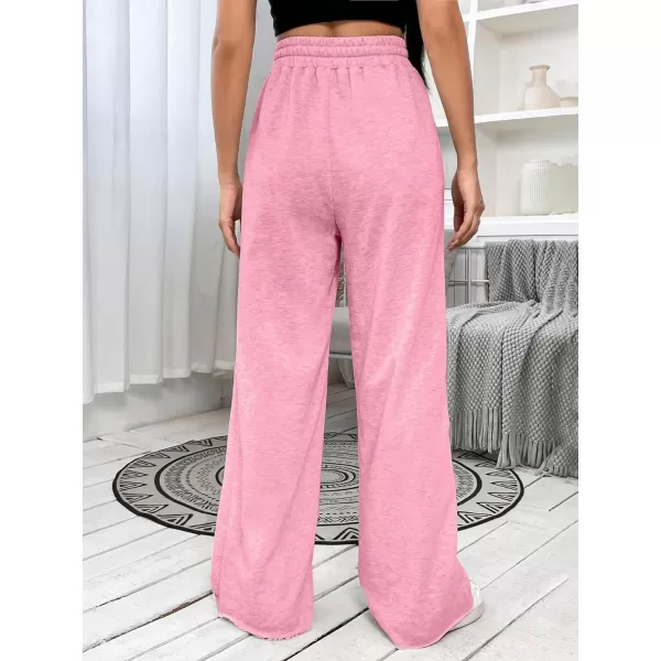 SweatyRocks Women's Ripped Drawstring High Waist Baggy Straight Leg Joggers Sweatpants with Pockets