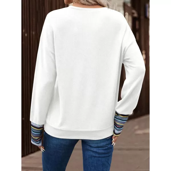 SweatyRocks Women's Round Neck Drop Shoulder Sweatshirt Long Sleeve Pullover Pocket T Shirt Tops