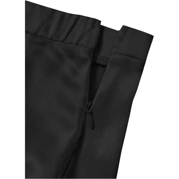 SweatyRocks Women's Ruffle Trim Silk Satin Long Skirt High Waist Elegant Party Skirts
