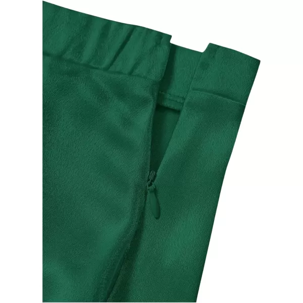 SweatyRocks Women's Ruffle Trim Silk Satin Long Skirt High Waist Elegant Party Skirts