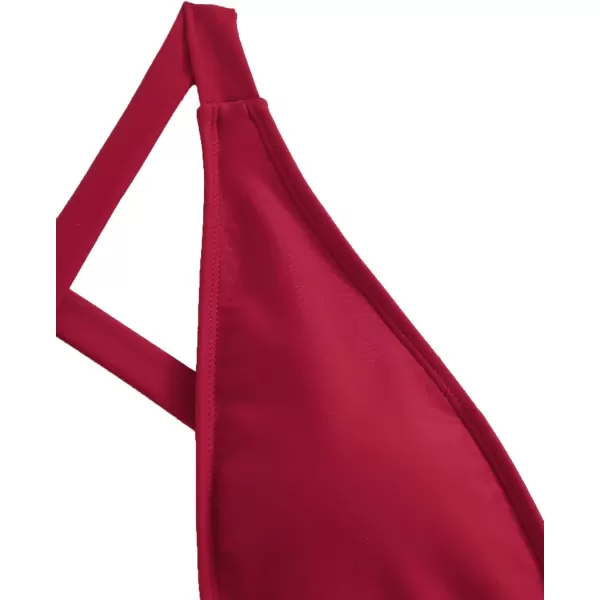 SweatyRocks Women's Sexy Basic Criss Cross Tie Knot Front Deep V Open Back One Piece Swimwear