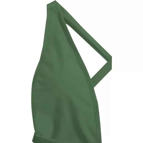 SweatyRocks Women's Sexy Basic Criss Cross Tie Knot Front Deep V Open Back One Piece Swimwear