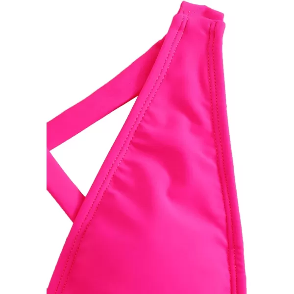 SweatyRocks Women's Sexy Basic Criss Cross Tie Knot Front Deep V Open Back One Piece Swimwear