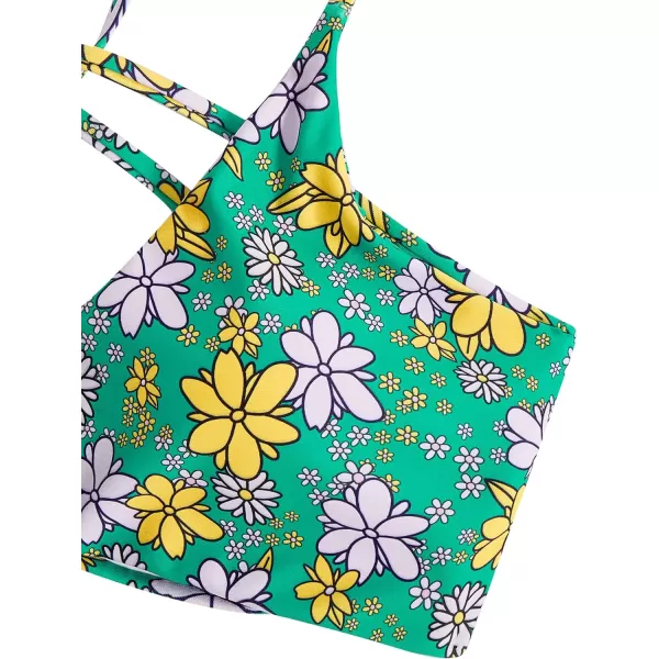 SweatyRocks Women's Sexy Bathing Suit Floral Print Cross Back Bikini Set Swimsuits