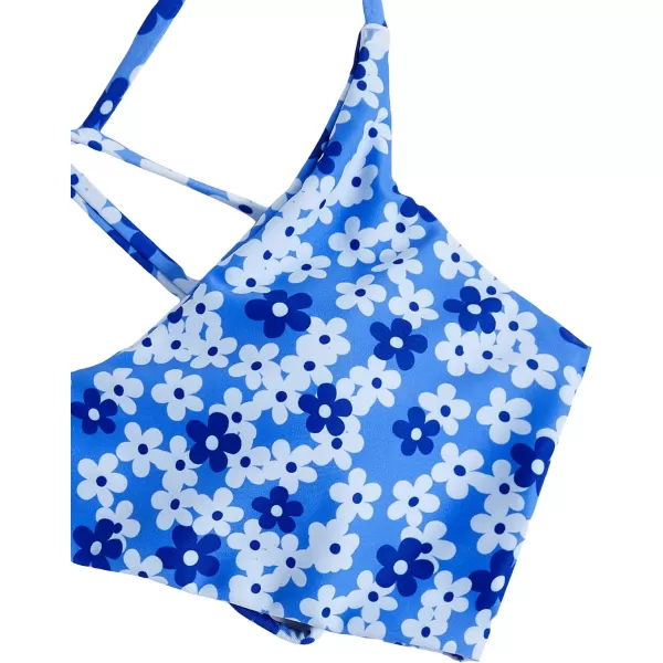 SweatyRocks Women's Sexy Bathing Suit Floral Print Cross Back Bikini Set Swimsuits