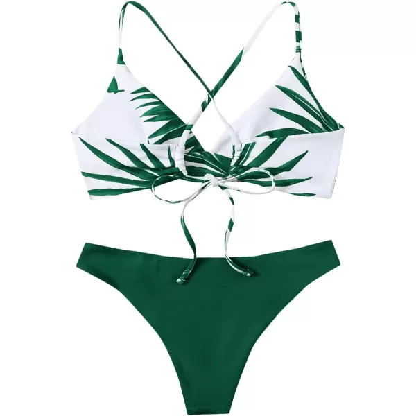 SweatyRocks Women's Sexy Bathing Suit Floral Print Cross Back Bikini Set Swimsuits
