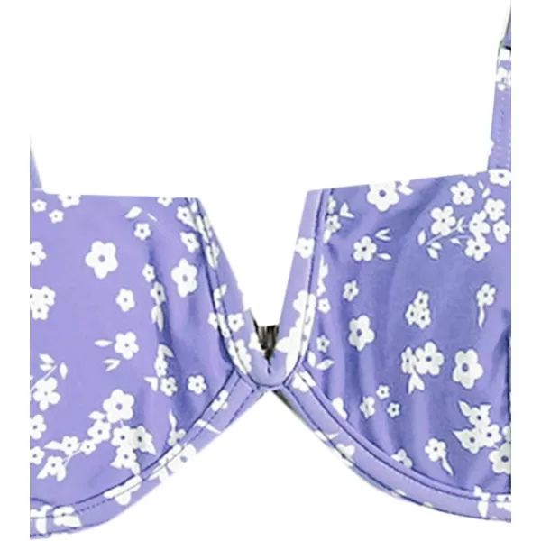 SweatyRocks Women's Sexy Bathing Suits Spaghetti Strap Floral Bikini Set Underwire Swimsuit