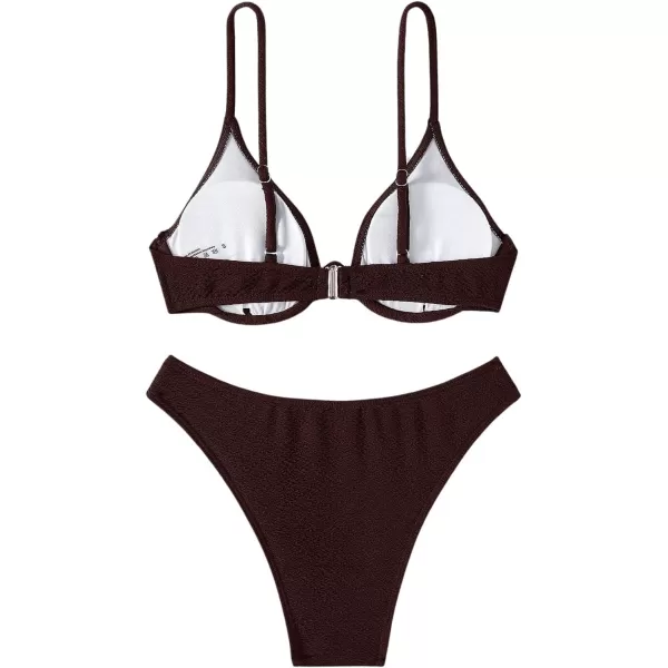 SweatyRocks Women's Sexy Bathing Suits Spaghetti Strap Floral Bikini Set Underwire Swimsuit
