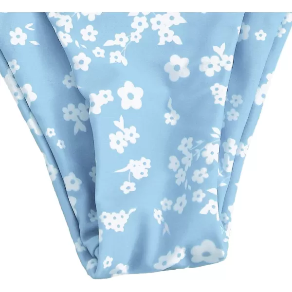 SweatyRocks Women's Sexy Bathing Suits Spaghetti Strap Floral Bikini Set Underwire Swimsuit