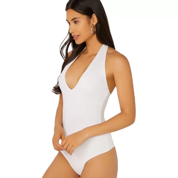 SweatyRocks Women's Sexy Deep V Sleeveless Backless Halter Leotard Bodysuit Romper