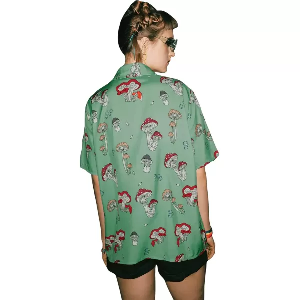 SweatyRocks Women's Short Sleeve Cute Print Button Down Shirt Tops