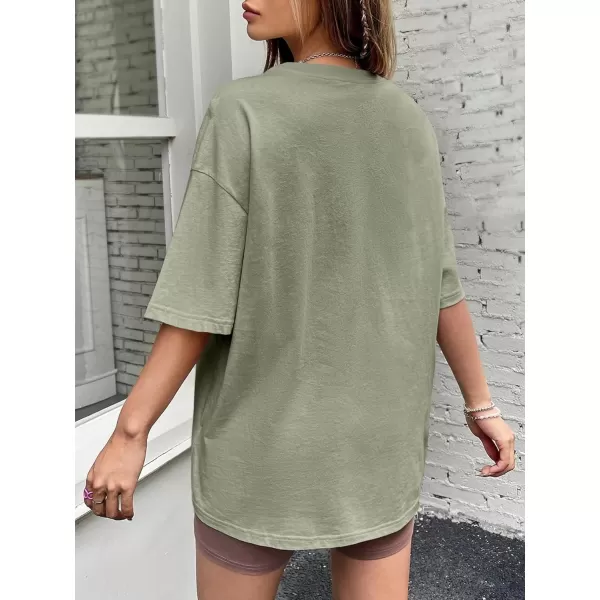SweatyRocks Women's Short Sleeve Round Neck Tee Graphic Oversized T-Shirt