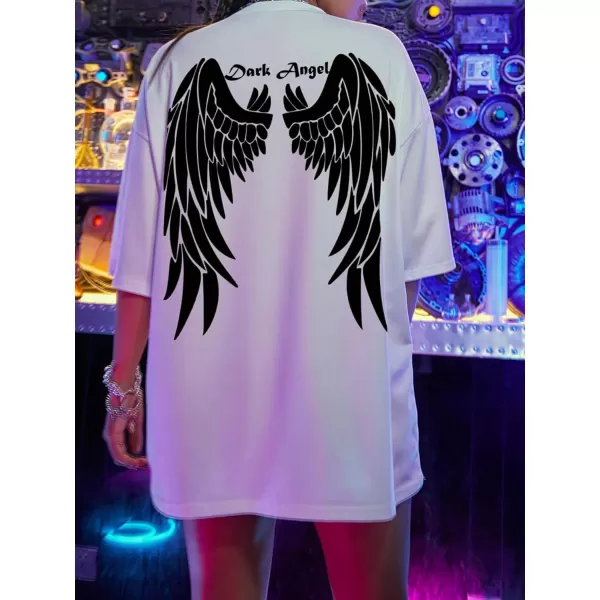 SweatyRocks Women's Short Sleeve Round Neck Tee Graphic Oversized T-Shirt