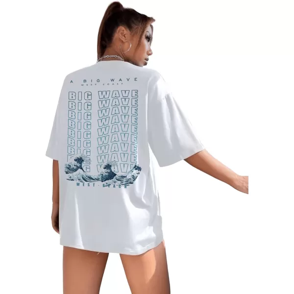 SweatyRocks Women's Short Sleeve Round Neck Tee Graphic Oversized T-Shirt