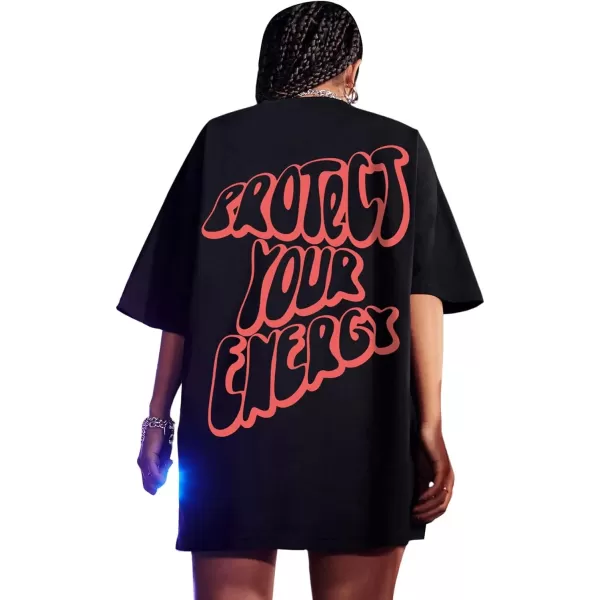 SweatyRocks Women's Short Sleeve Round Neck Tee Graphic Oversized T-Shirt