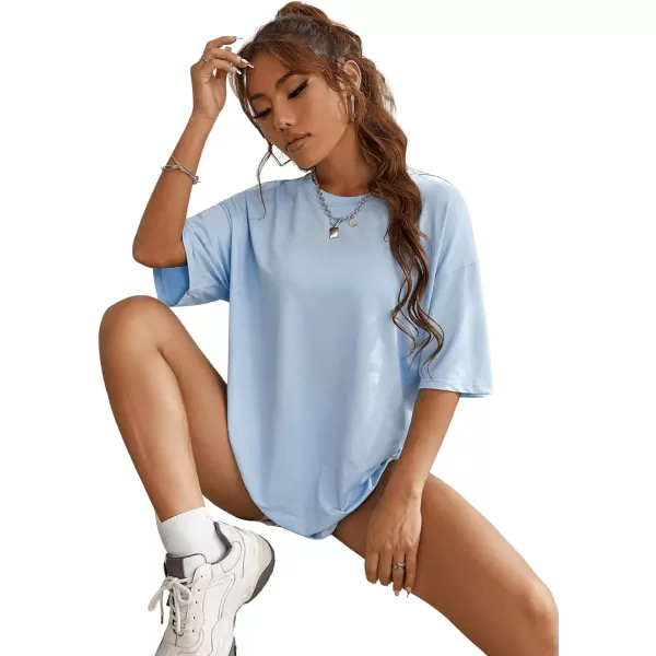 SweatyRocks Women's Short Sleeve Round Neck Tee Graphic Oversized T-Shirt