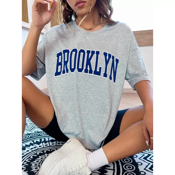 SweatyRocks Women's Short Sleeve Round Neck Tee Graphic Oversized T-Shirt