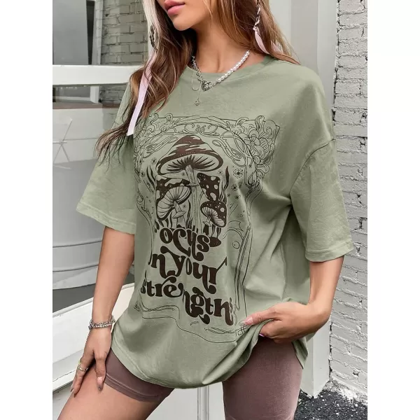 SweatyRocks Women's Short Sleeve Round Neck Tee Graphic Oversized T-Shirt
