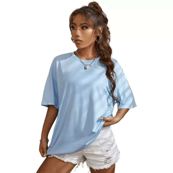 SweatyRocks Women's Short Sleeve Round Neck Tee Graphic Oversized T-Shirt