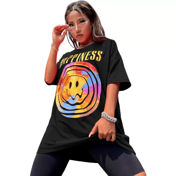 SweatyRocks Women's Short Sleeve Round Neck Tee Graphic Oversized T-Shirt