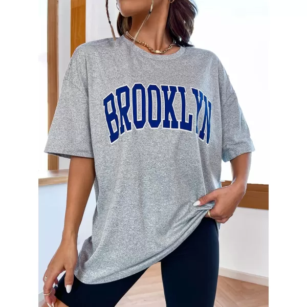 SweatyRocks Women's Short Sleeve Round Neck Tee Graphic Oversized T-Shirt