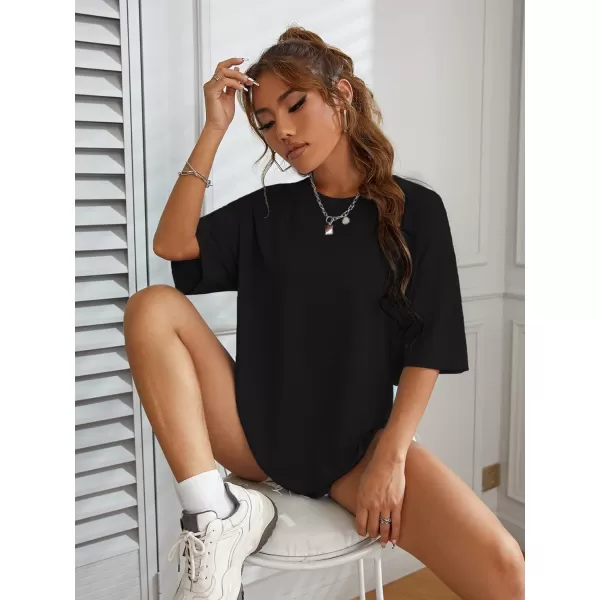 SweatyRocks Women's Short Sleeve Round Neck Tee Graphic Oversized T-Shirt