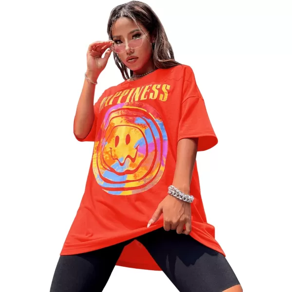 SweatyRocks Women's Short Sleeve Round Neck Tee Graphic Oversized T-Shirt