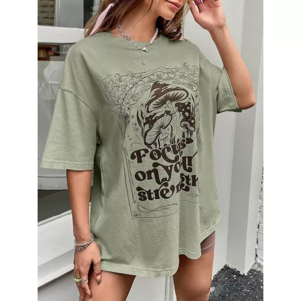 SweatyRocks Women's Short Sleeve Round Neck Tee Graphic Oversized T-Shirt