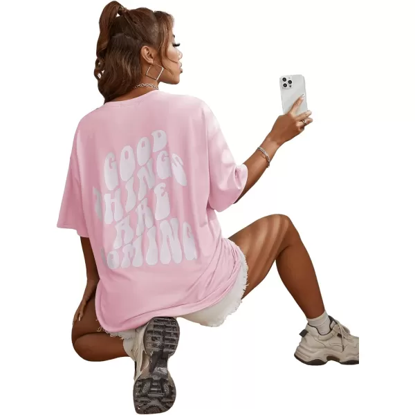 SweatyRocks Women's Short Sleeve Round Neck Tee Graphic Oversized T-Shirt