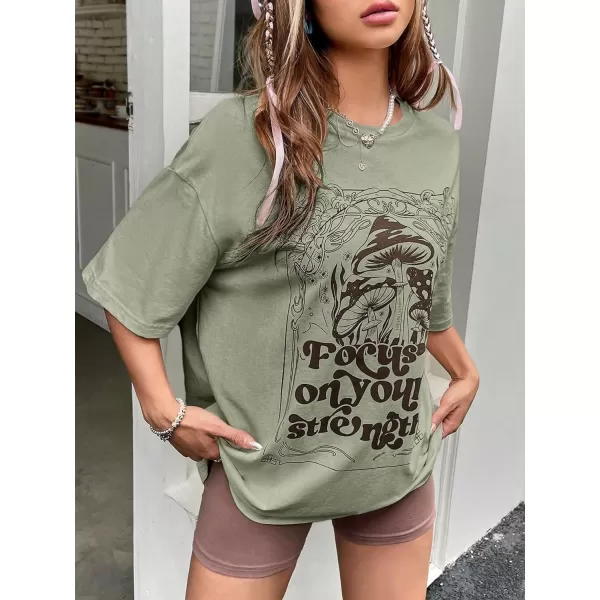 SweatyRocks Women's Short Sleeve Round Neck Tee Graphic Oversized T-Shirt