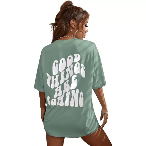 SweatyRocks Women's Short Sleeve Round Neck Tee Graphic Oversized T-Shirt