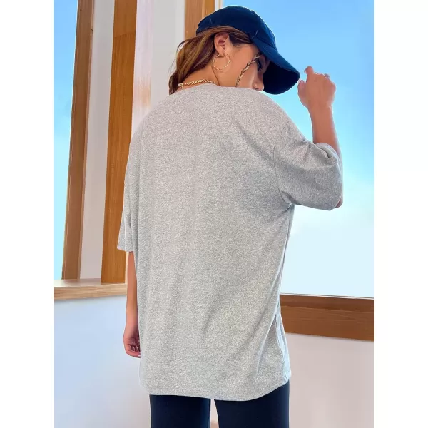 SweatyRocks Women's Short Sleeve Round Neck Tee Graphic Oversized T-Shirt
