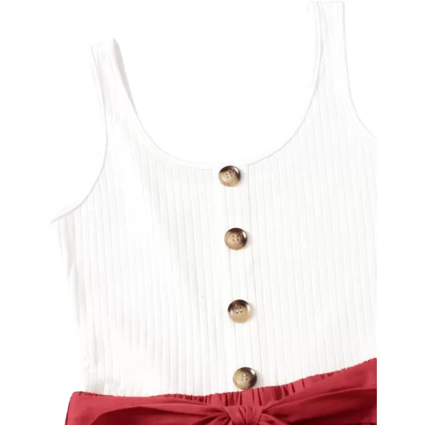 SweatyRocks Women's Sleeveless Cami Romper Colorblock Short Jumpsuit with Belt