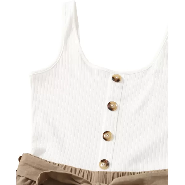 SweatyRocks Women's Sleeveless Cami Romper Colorblock Short Jumpsuit with Belt