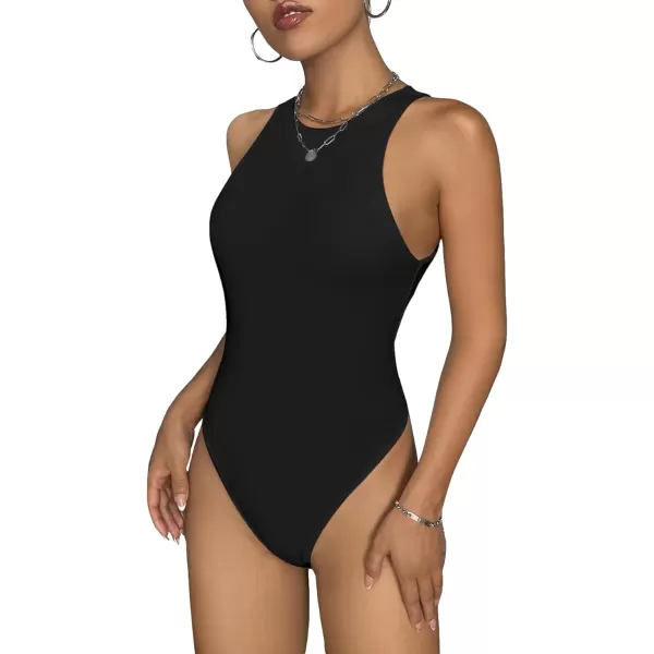SweatyRocks Women's Sleeveless Round Neck High Stretch Basic Bodysuit Tank Top Shapewear