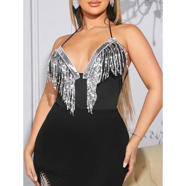 SweatyRocks Women's Sleeveless Scoop Neck High Cut Skinny Mesh Tank Top Bodysuit