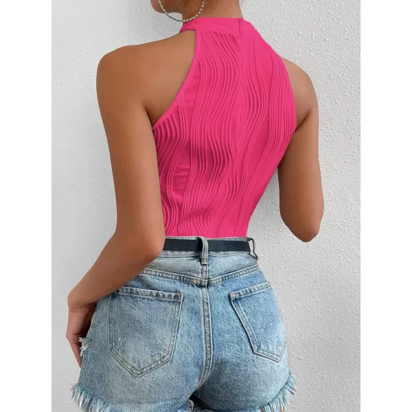 SweatyRocks Women's Sleeveless Scoop Neck High Cut Skinny Mesh Tank Top Bodysuit