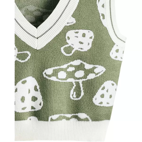 SweatyRocks Women's Sleeveless V Neck Knit Sweater Vest Skull Print Crop Tank Top